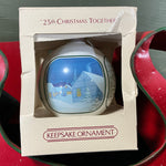 Hallmark 25th Christmas Together 1982 Keepsake glass ball ornament QX211-6