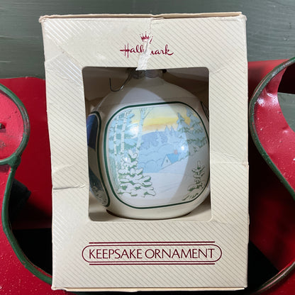 Hallmark 25th Christmas Together 1982 Keepsake glass ball ornament QX211-6