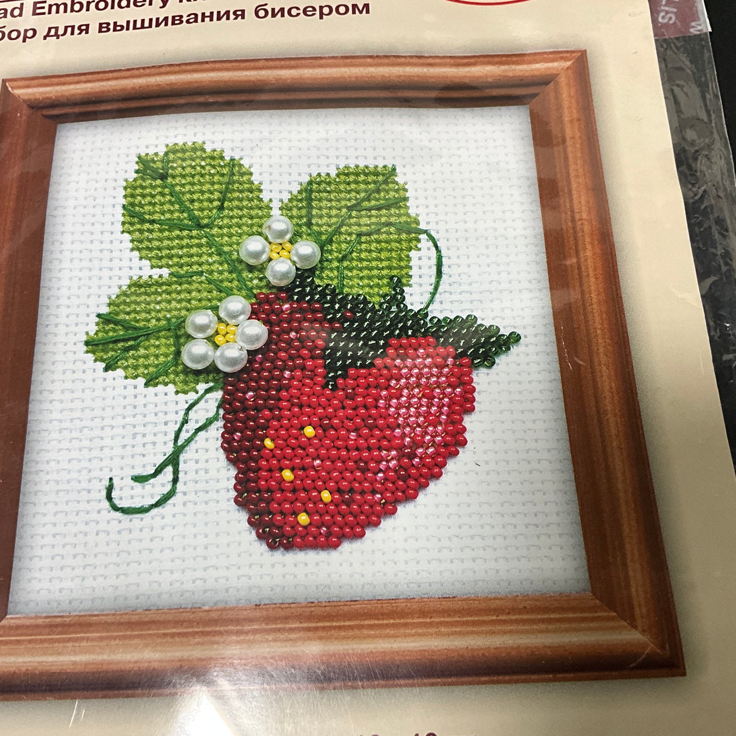 Riolis Strawberry 1165 vintage 2010 bead embroidery kit