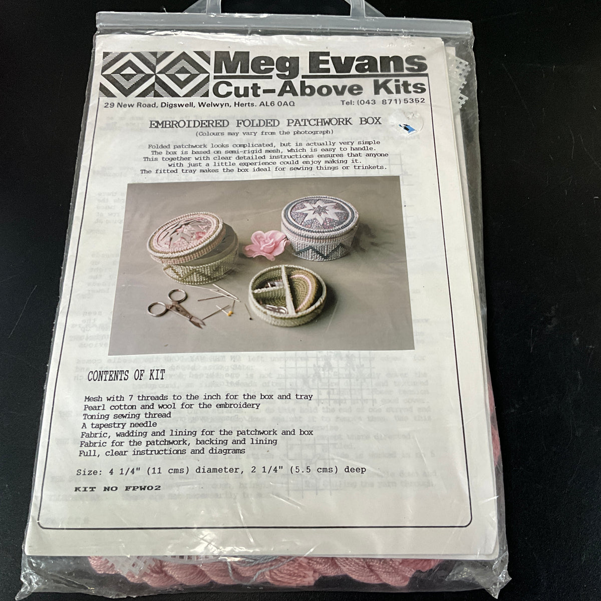 Meg Evans Cut-Above Kits Embroidered Folded Patchwork Boxplastic canvas kit