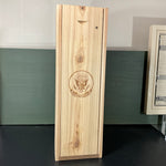 The White House seal on wooden sliding lid  water/wine bottle box kitchen collectible*
