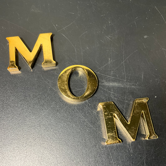 Gold-tone metal MOM letters vintage decorative collectible letters