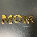 Gold-tone metal MOM letters vintage decorative collectible letters
