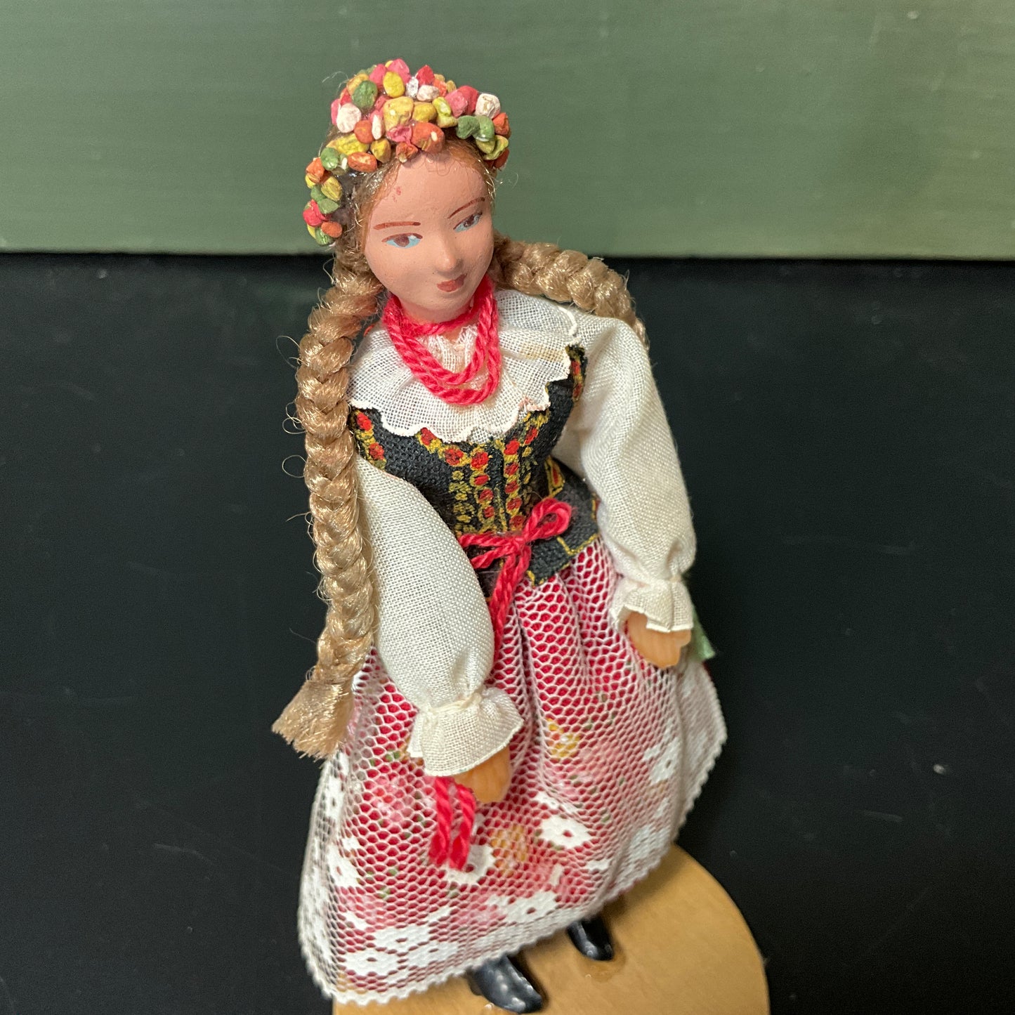 Cute Capella Polish girl Krakowianka vintage handmade mini doll