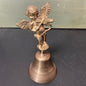 Captivating Cupid playing his harp vintage brass bell