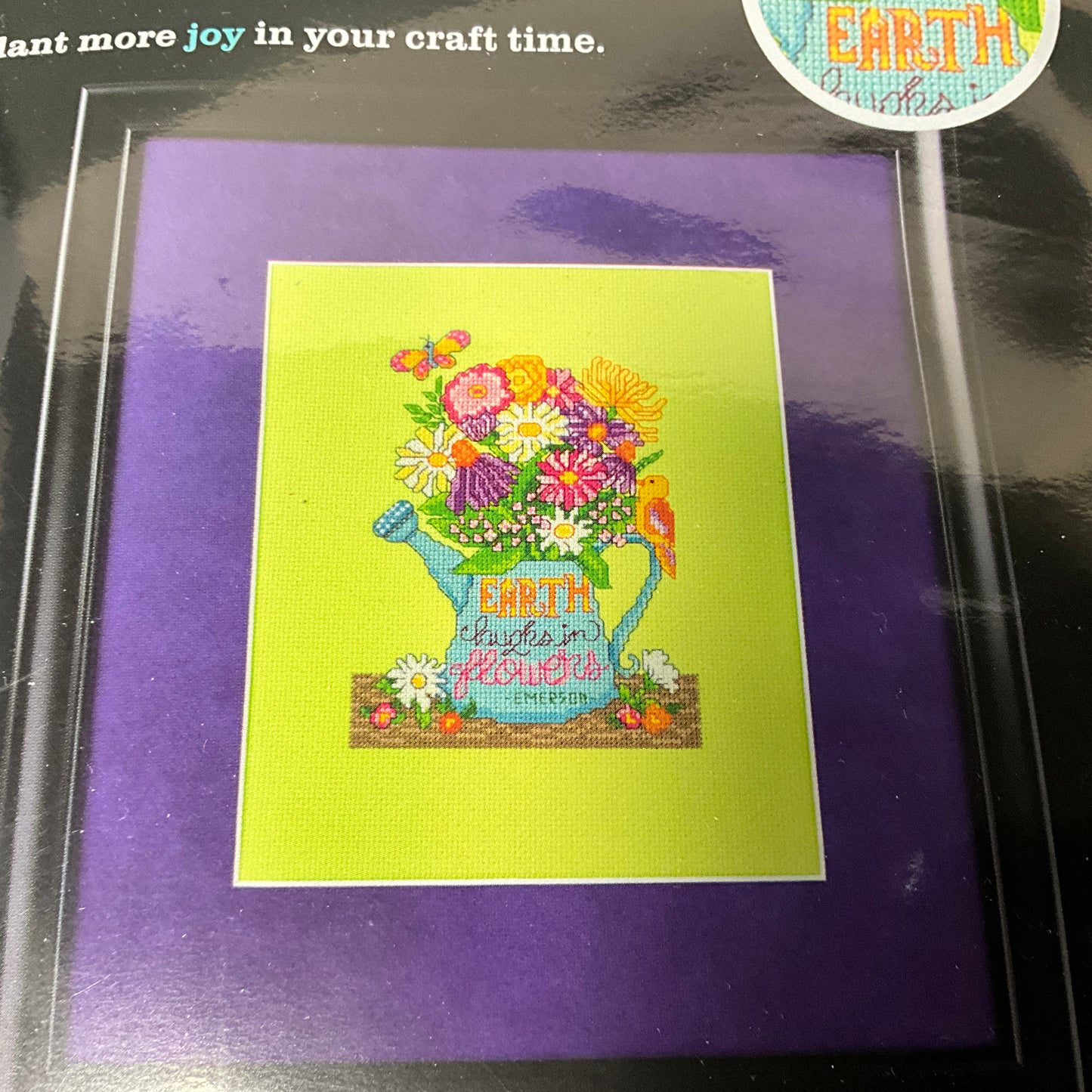 Zweigart Artiste Plant more joy in your chat time 1289345 2015 counted cross stitch kit*