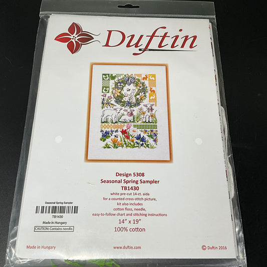 Duftin Design 5308 Seasonal Spring SAmpler TB1430 2016 counted cross stitch kit*