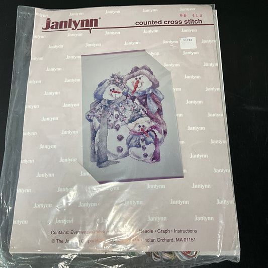 Janlyn Showman Family counted cross stitch kit 14 count ivory AIDA