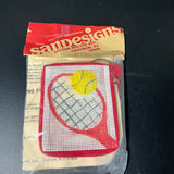 Sandesigns Tennis Racket & Ball little zipper pouch mini needlepoint kit