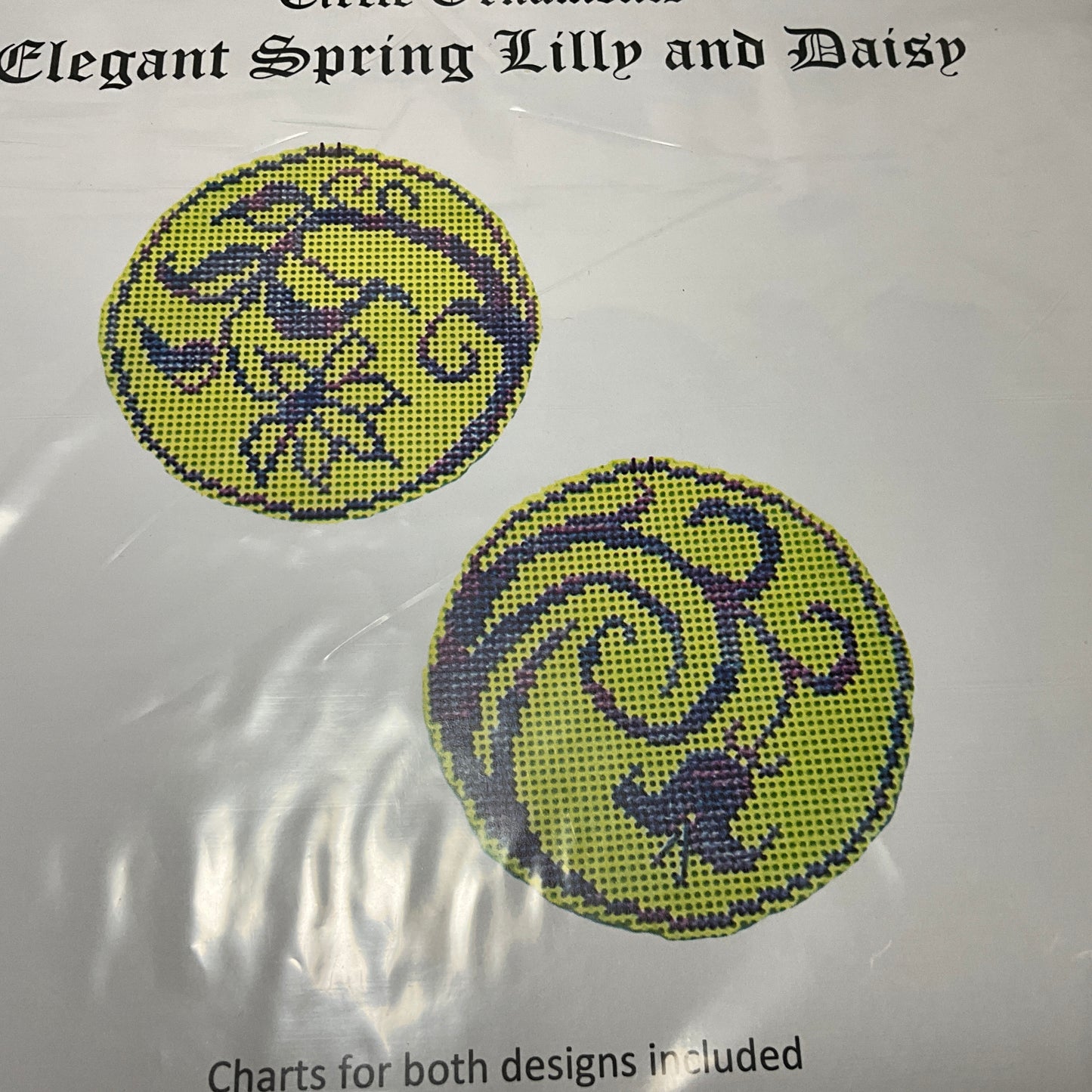 Handblessings Eileen Gurak Needlework Designs set of 2 Circle ornament charts see pictures and description*