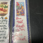 Bucilla bookmarks set of 2 printed cross stitch kits live love laugh and Autumn