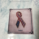 Dimple Designs United vintage 2005 cross stitch kit 32 count Lambswool linen & beads