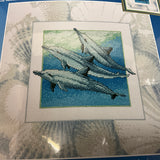 Janlynn Dolphins #013-0293 v2002 counted cross stitch kit 14 count AIDA