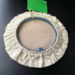 Cute cross stitch 14 count oatmeal hoop frame with trim ready to stitch 5 inches