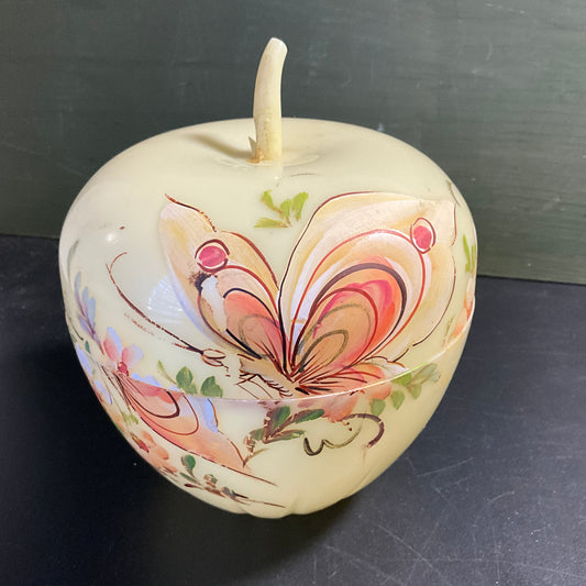 Awesome Apple with floral print vintage celluloid bowl with Apple sem on lid decorative collectible*