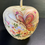 Awesome Apple with floral print vintage celluloid bowl with Apple sem on lid decorative collectible*