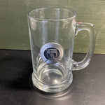 Rensselaer Polytechnic Institute pewter badge on clear glass mug vintage kitchen collectible