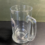 Rensselaer Polytechnic Institute pewter badge on clear glass mug vintage kitchen collectible