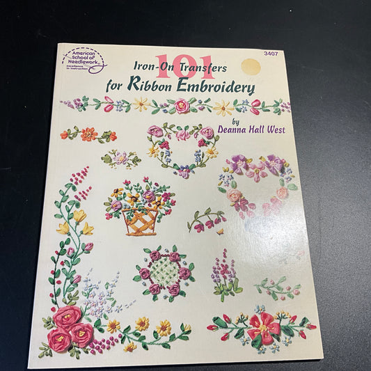 American School of Needlework 101 iron on transfers for Ribbon Embroidery vintage 1995 booklet*