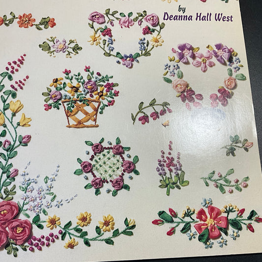 American School of Needlework 101 iron on transfers for Ribbon Embroidery vintage 1995 booklet*