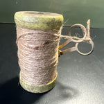 Antique wooden spool of twine with scissors vintage your needlecraft area decorative collectible