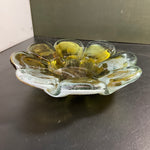 Sensational Sunflower shaped beautiful heavy glass ashtray tobacciana collectible