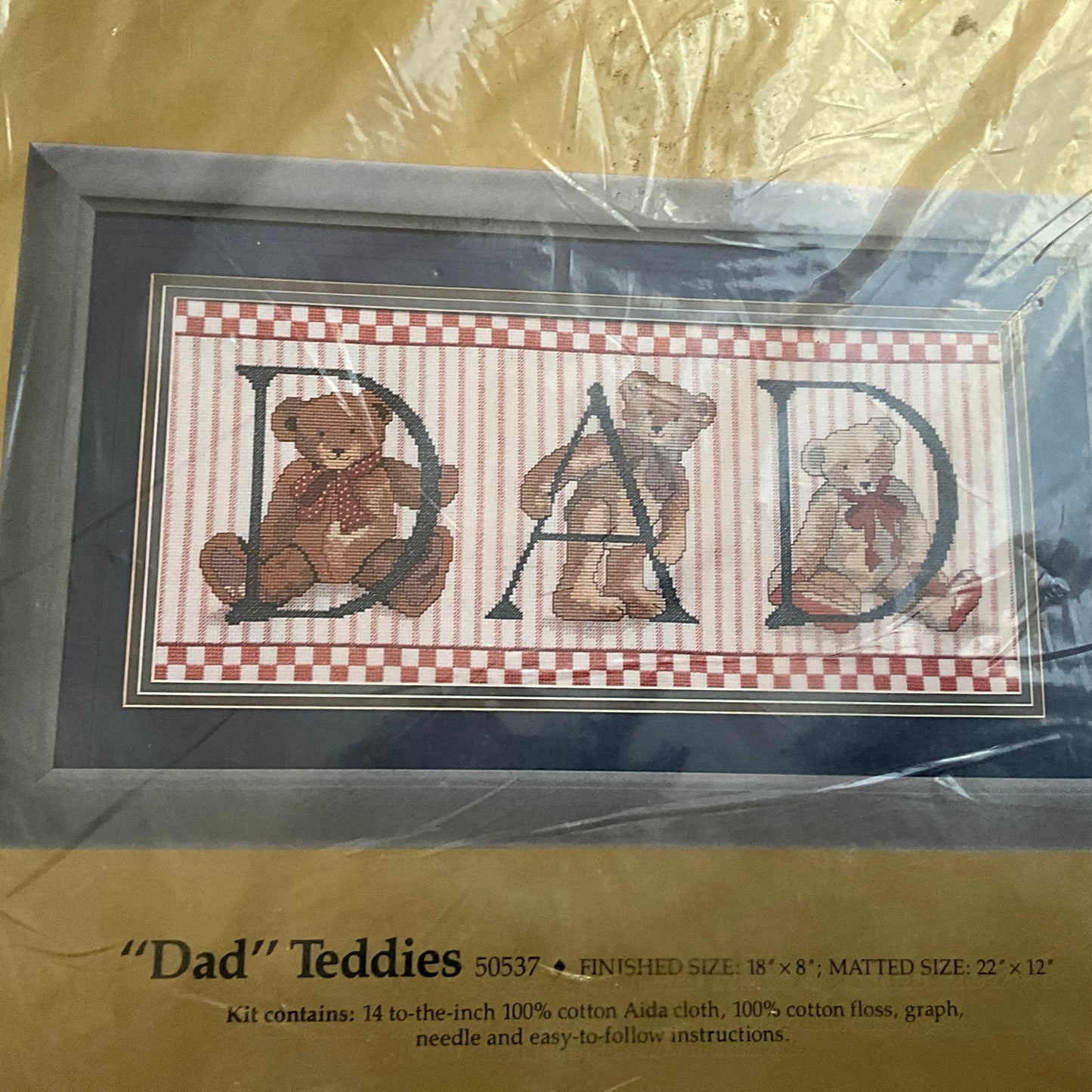 Something Special Dad Teddies counted cross stitch kit 14 count white AIDA