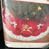 Bucilla Christmas Rocking Horse Teddy 43 inch round felt tree skirt kit