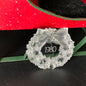 Christmas Wreath dated 1980 frosted acrylic ornament vintage collectible