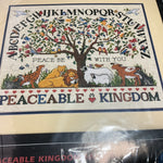 Dimensions Peaceable Kingdom Sampler 35003 vintage 1999 counted cross stitch kit 14 by 11 inches 14 count fiddler's cloth