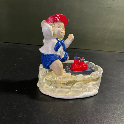 Department 56 Pride of the Sea child with toy boat in a tub collectible figurine