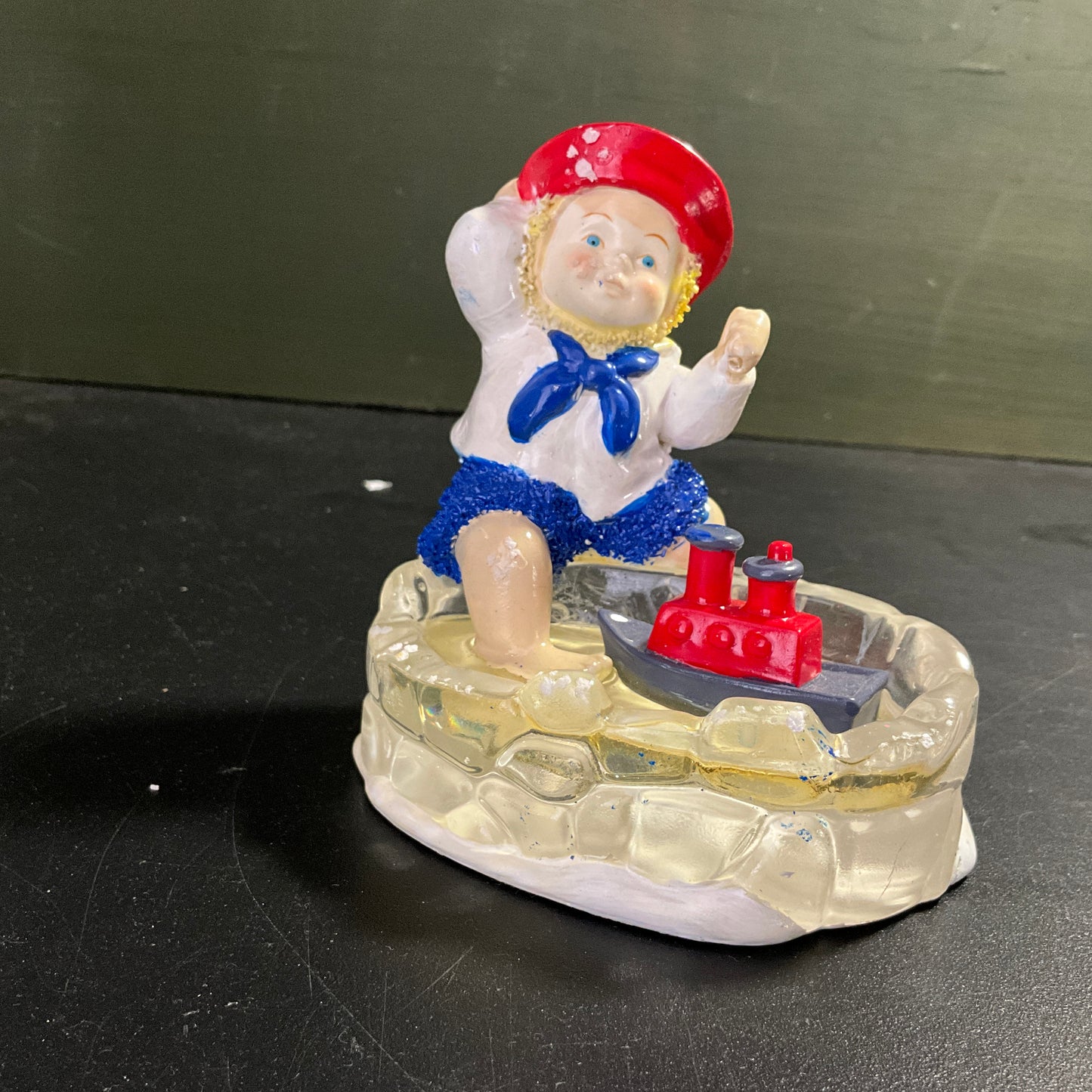 Department 56 Pride of the Sea child with toy boat in a tub collectible figurine