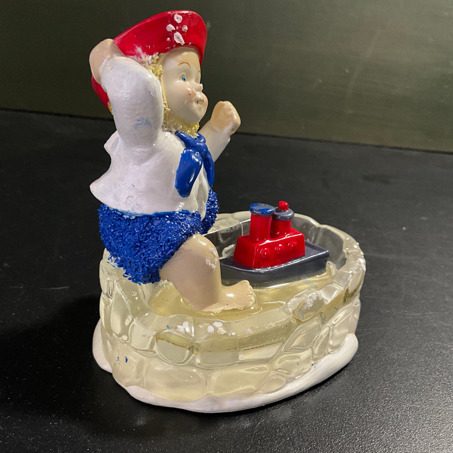 Department 56 Pride of the Sea child with toy boat in a tub collectible figurine