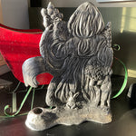 Carson Pewter Woodland Santa Claus vintage 1993 Christmas collectible taper candle holder figurine