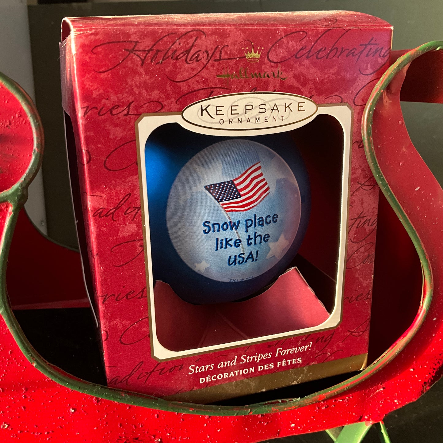 Hallmark Stars & stripes Forever Dated 2001 Keepsake ball ornament QHB2892