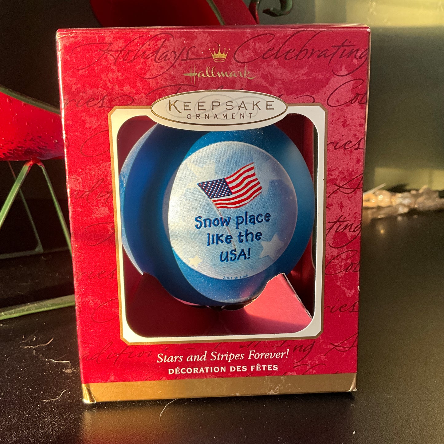 Hallmark Stars & stripes Forever Dated 2001 Keepsake ball ornament QHB2892