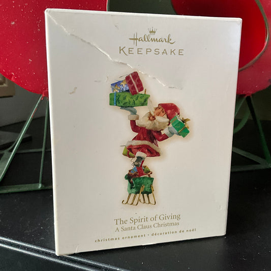 Hallmark Santa Claus Christmas Spirit of Giving Dated 2008 Keepsake ornament QP1614db*