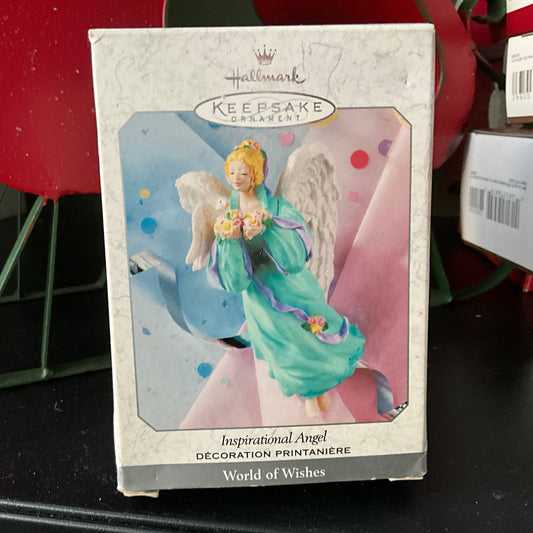 Hallmark Inspirational Angel World of Wishes Dated 1999 Keepsake Ornament QEO8347