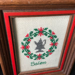 Salem Christmas framed finished counted cross stitch picture