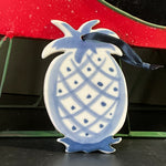 Russ Berrie Pineapple porcelain Christmas ornament