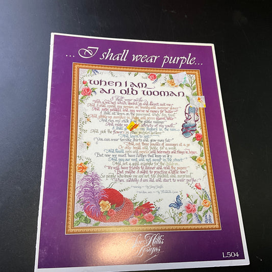 Sue Hillis Designs I Shall Wear Purple L504 cross stitch chart
