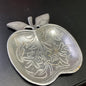 Appetising Apple trinket dish of cast aluminum with intricate details decorative collectible