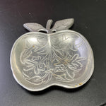 Appetising Apple trinket dish of cast aluminum with intricate details decorative collectible