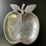 Appetising Apple trinket dish of cast aluminum with intricate details decorative collectible