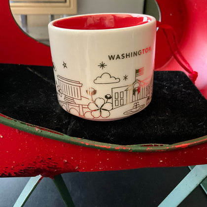 Starbucks You are Here Washington DC 2014 souvenir mini mug ornament