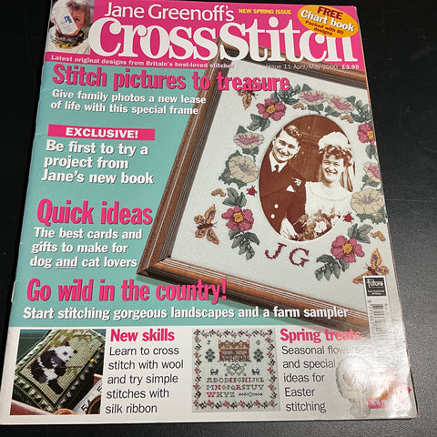 Jane Greenoff's Cross Stitch Apl/May 2000 spring issue magazine Stitch pictures to treasure