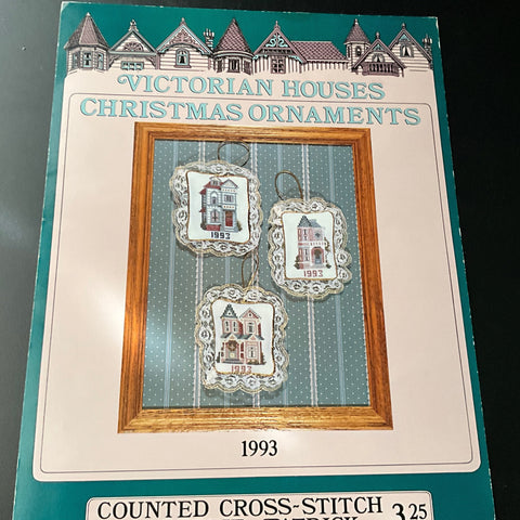 Victorian Houses Christmas Ornaments 1993 counted cross stitch by Debbie Patrick