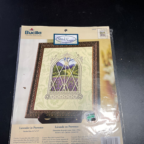 Bucilla Stitch Scapes Lavender in Provence 43630 vintage 2004 counted cross stitch kit