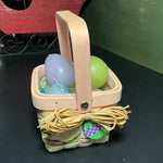 Pretty little Easter egg basket loaded with 6 pastel Easter egg candles