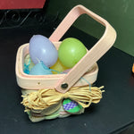Pretty little Easter egg basket loaded with 6 pastel Easter egg candles